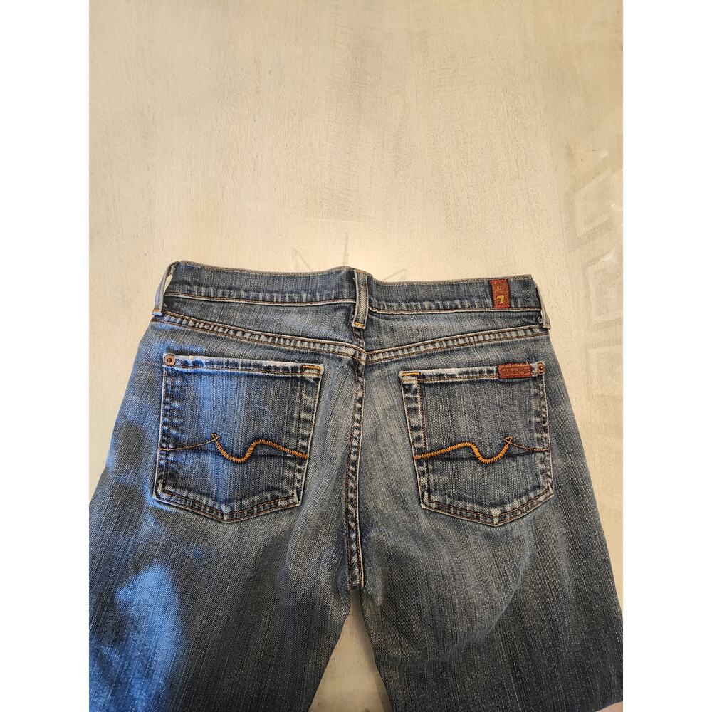 7 For All Mankind Women's Denim Flare Jean SZ 28 Low Rise Y2K - Picture 5 of 11
